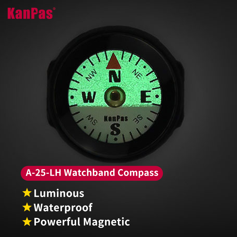 Compass Lensatic - สายนาฬิกา KANPAS พร้อมเข็มทิศ สายรัดข้อมือกันน้ำ ขนาดเล็ก มีแสงเรืองแสง