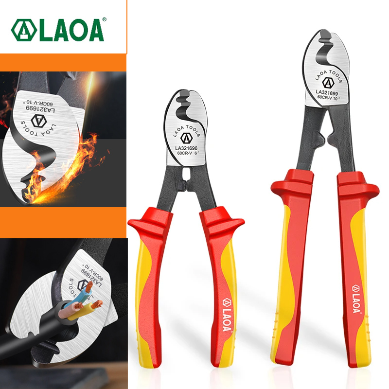 Multi Tool Plier - เครื่องตัดสายไฟหุ้มฉนวน LAOA 1000V คีมตัดสายไฟสำหรับช่างไฟฟ้ามืออาชีพ คีมปอกสายไฟแบบกระแทก คีม