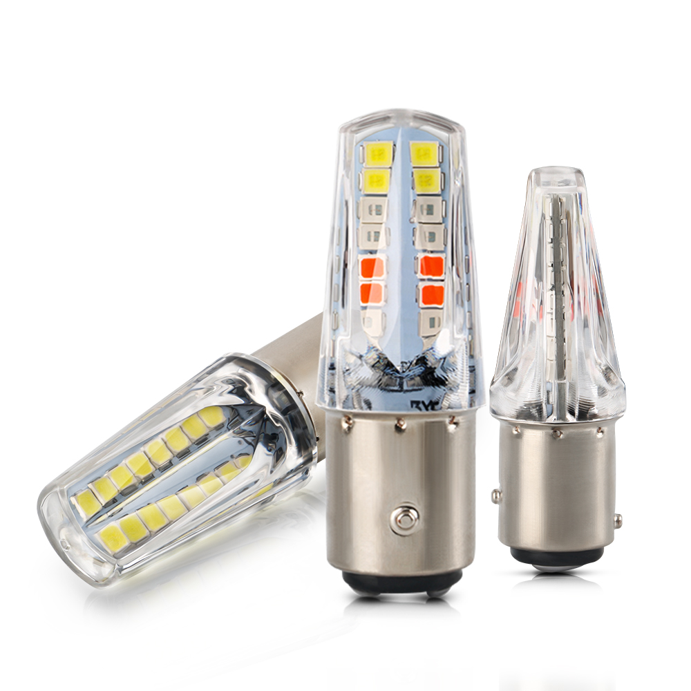 Sos Light Strobe - ไฟ LED รถจักรยานยนต์1ชิ้นหลอดไฟ32smd 1157 2835กระพริบอุปกรณ์เสริมสำหรับมอเตอร์ไซค์ไฟเบรคสีขาว12V สัญญาณไฟเลี้ยว