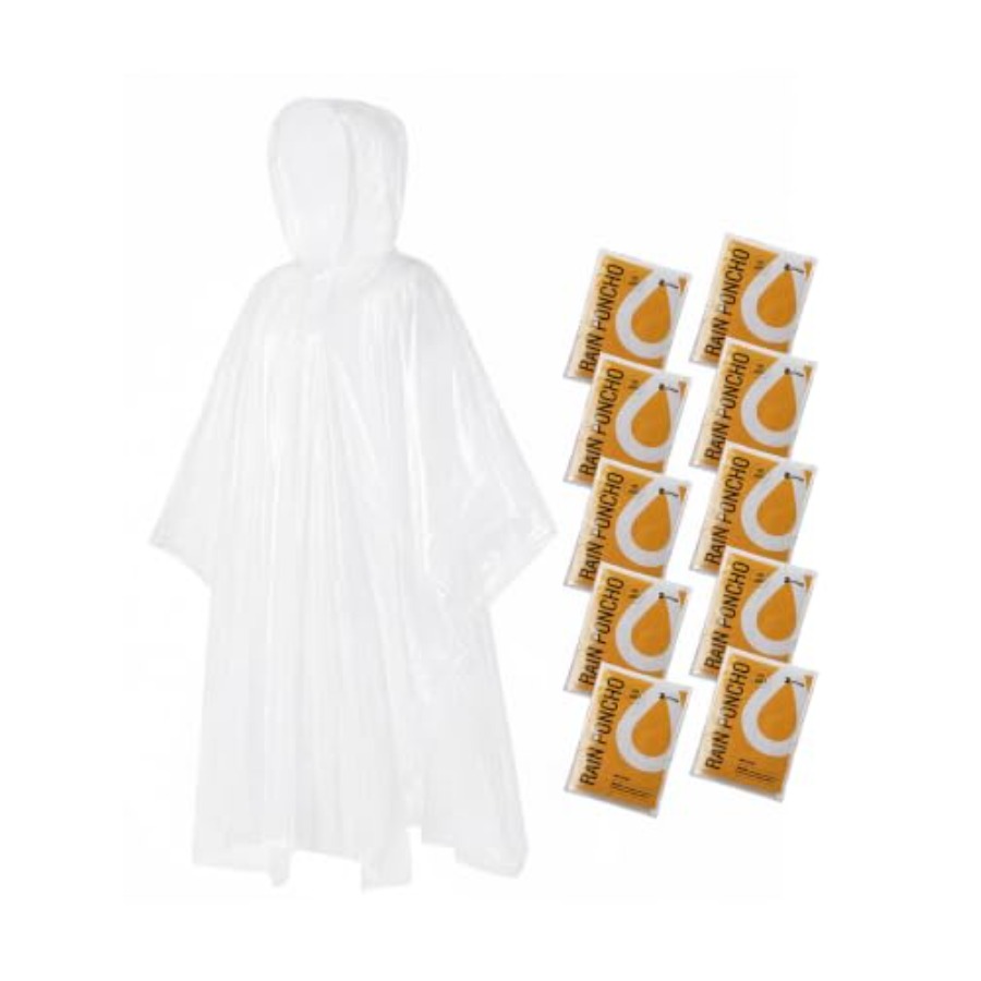 เสื้อกันฝนแบบใช้แล้วทิ้งสำหรับ - Emergency Poncho Rain บทวิจารณ์และราคา