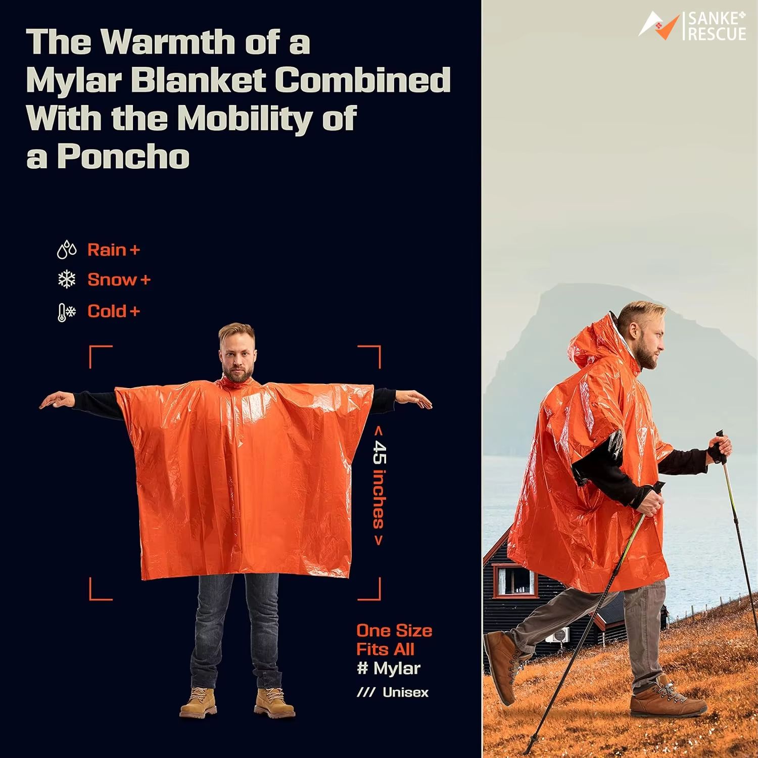 เสื้อกันฝนฉุกเฉิน ผ้าห่มกันควา - Emergency Poncho Rain บทวิจารณ์และราคา
